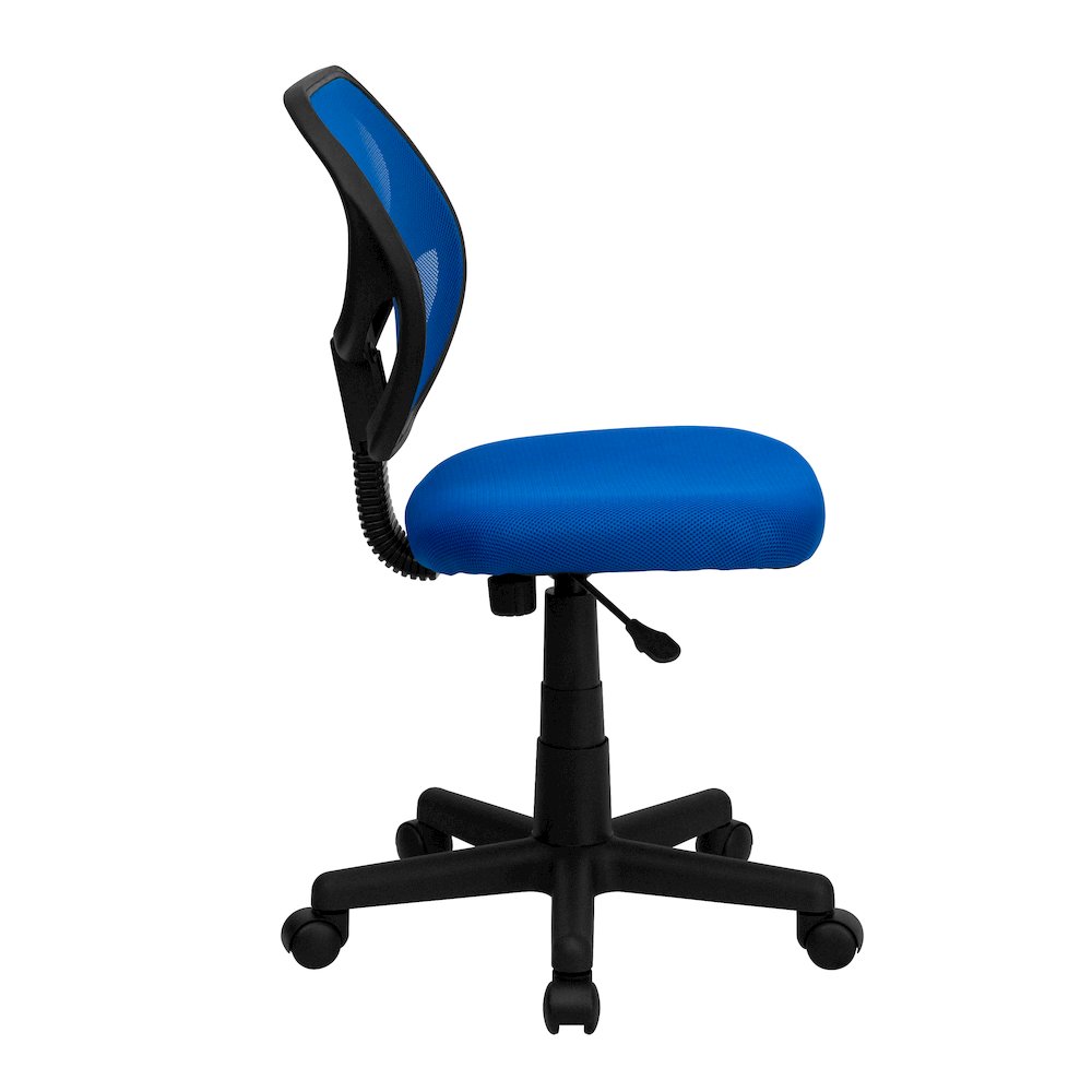 Low Back Blue Mesh Swivel Task Office Chair. Picture 10
