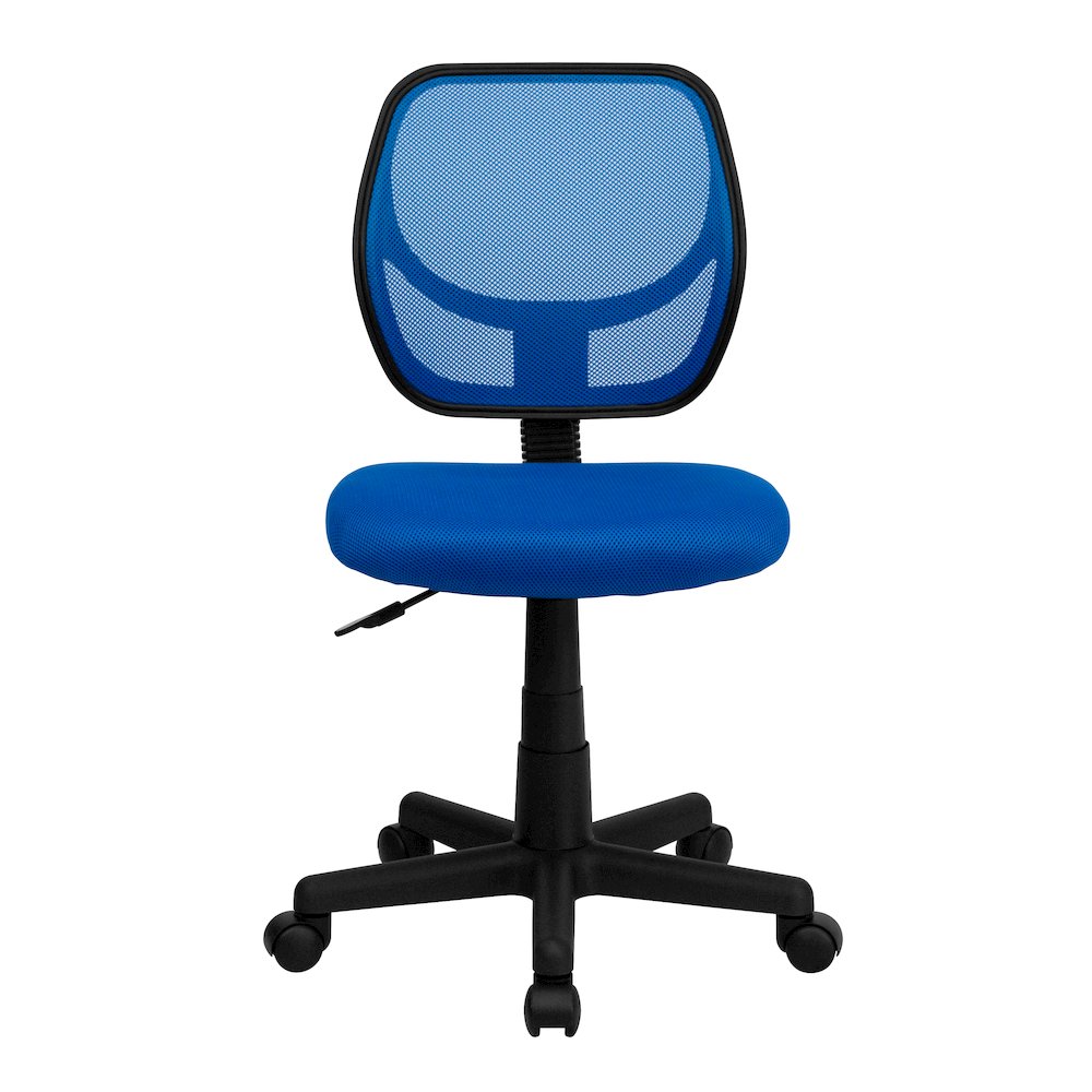 Low Back Blue Mesh Swivel Task Office Chair. Picture 11