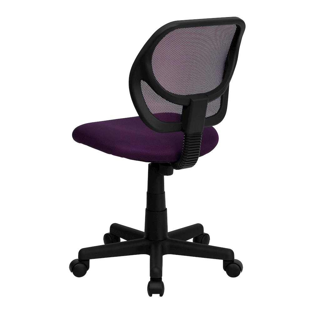 Low Back Purple Mesh Swivel Task Office Chair. Picture 3