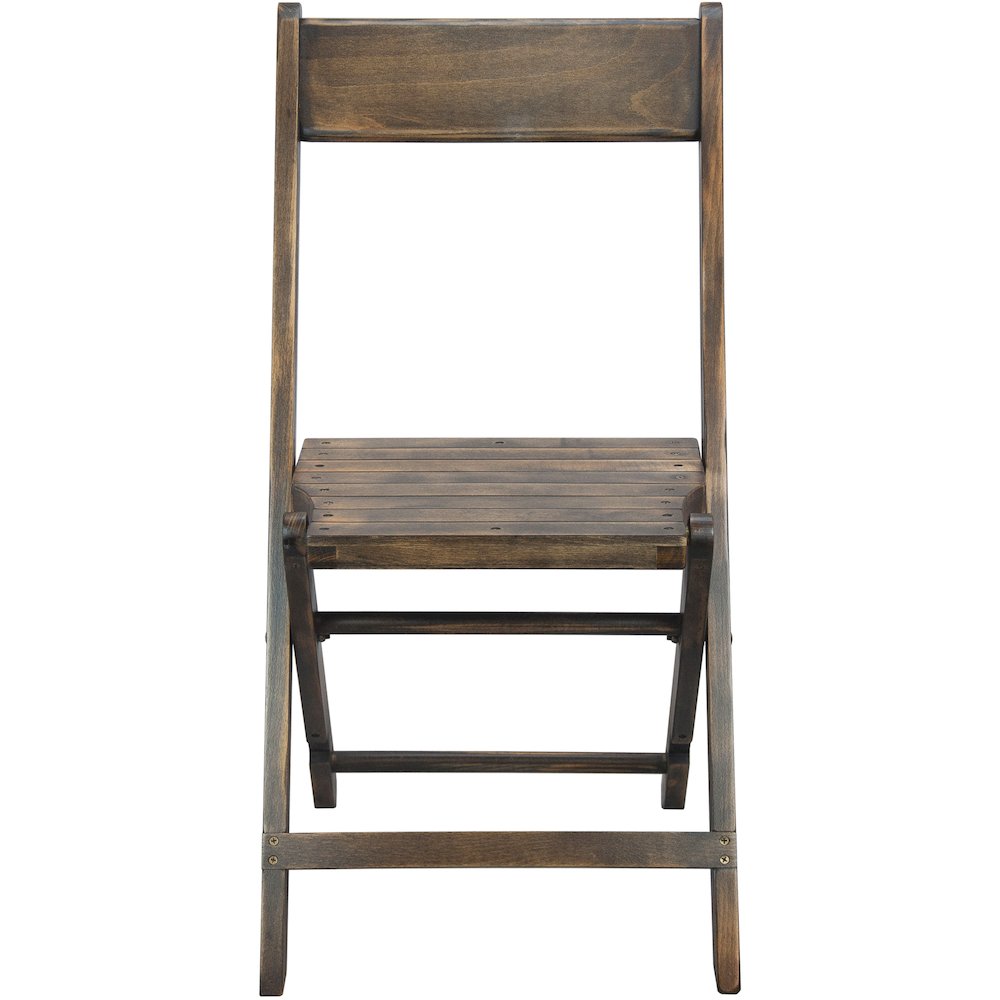 2-Pack Slatted Wood Folding Special Event Chair - Antique Black. Picture 4