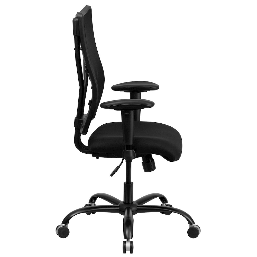 400 lb. Rated Black Mesh Executive Swivel Office Chair with Adjustable Arms. Picture 10