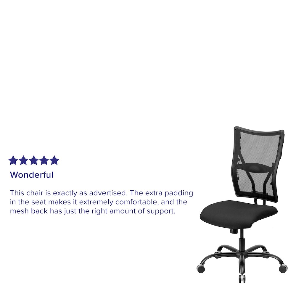 Big & Tall 400 lb. Rated Black Mesh Executive Swivel Ergonomic Office Chair. Picture 5