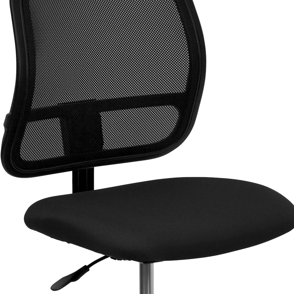 Mid-Back Black Mesh Drafting Chair. Picture 7
