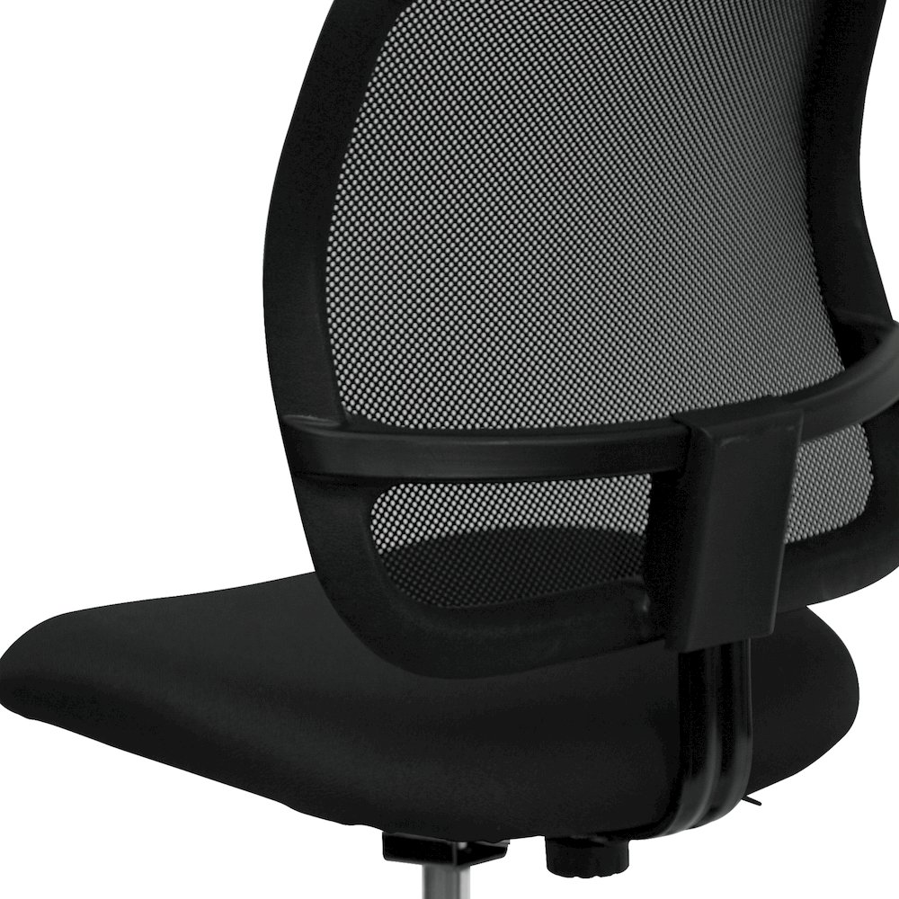Mid-Back Black Mesh Drafting Chair. Picture 10