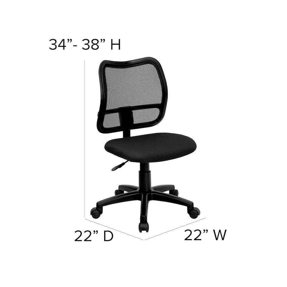 Mid-Back Black Mesh Swivel Task Office Chair. Picture 7