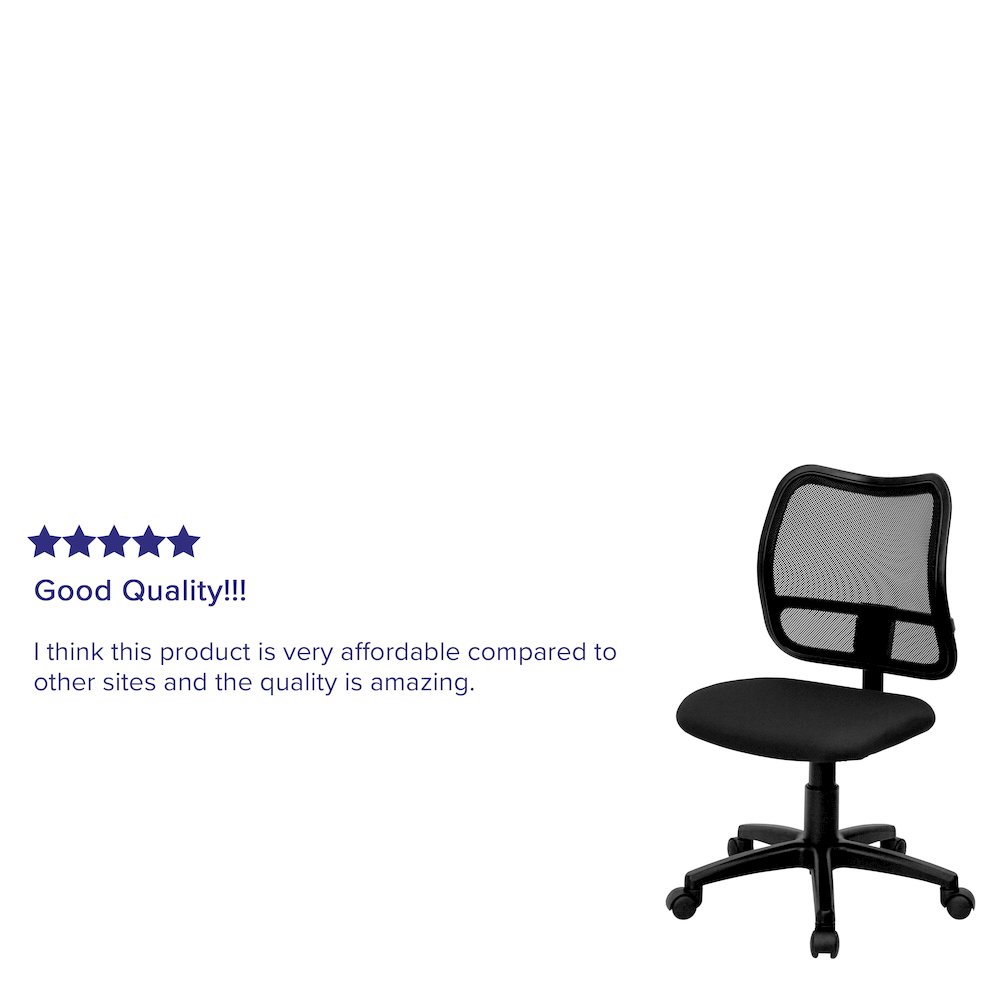 Mid-Back Black Mesh Swivel Task Office Chair. Picture 5