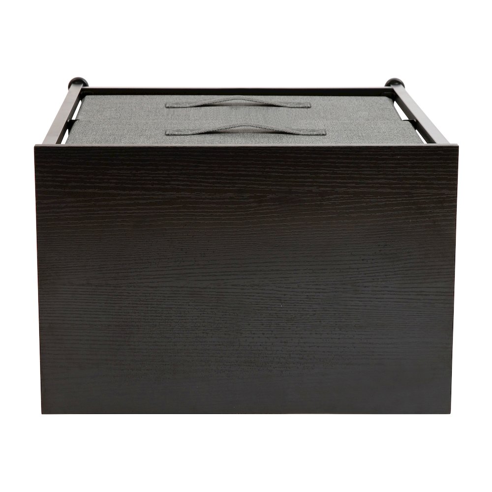 2 Drawer Wood Top Black Nightstand Storage Organizer. Picture 10