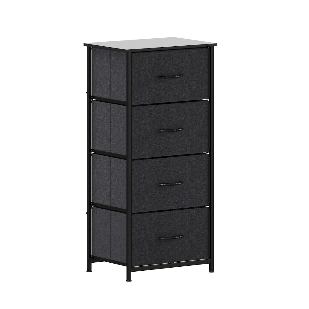 4 Drawer Dresser Storage Organizer, Black Drawers/Black Frame. Picture 1