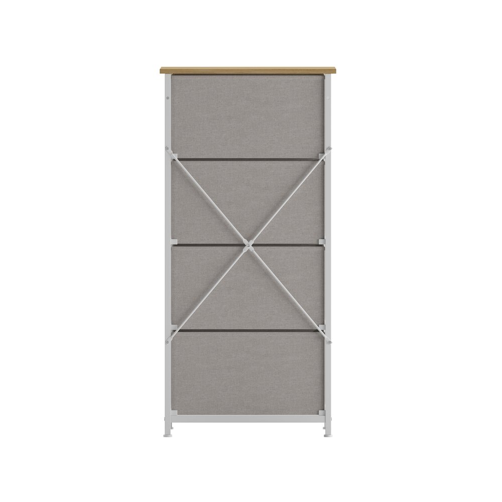 4 Drawer Dresser Storage Organizer, Beige Drawers/White Frame. Picture 8