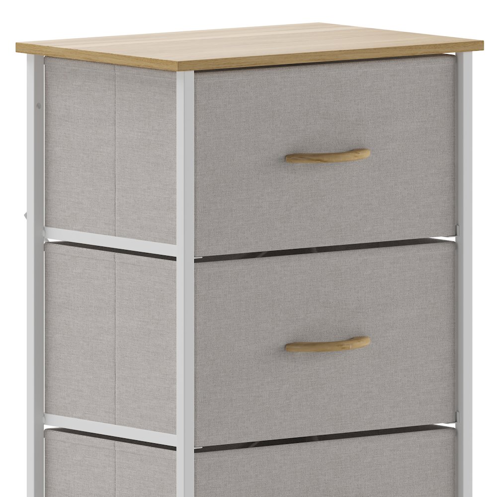 4 Drawer Dresser Storage Organizer, Beige Drawers/White Frame. Picture 9