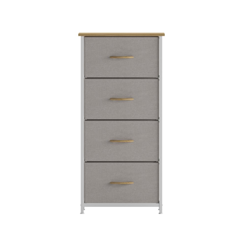 4 Drawer Dresser Storage Organizer, Beige Drawers/White Frame. Picture 11
