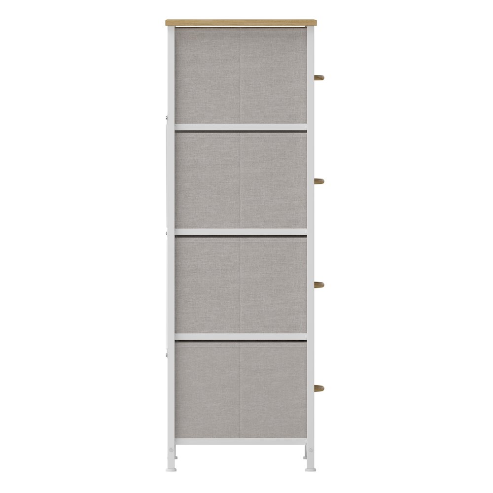 4 Drawer Dresser Storage Organizer, Beige Drawers/White Frame. Picture 10