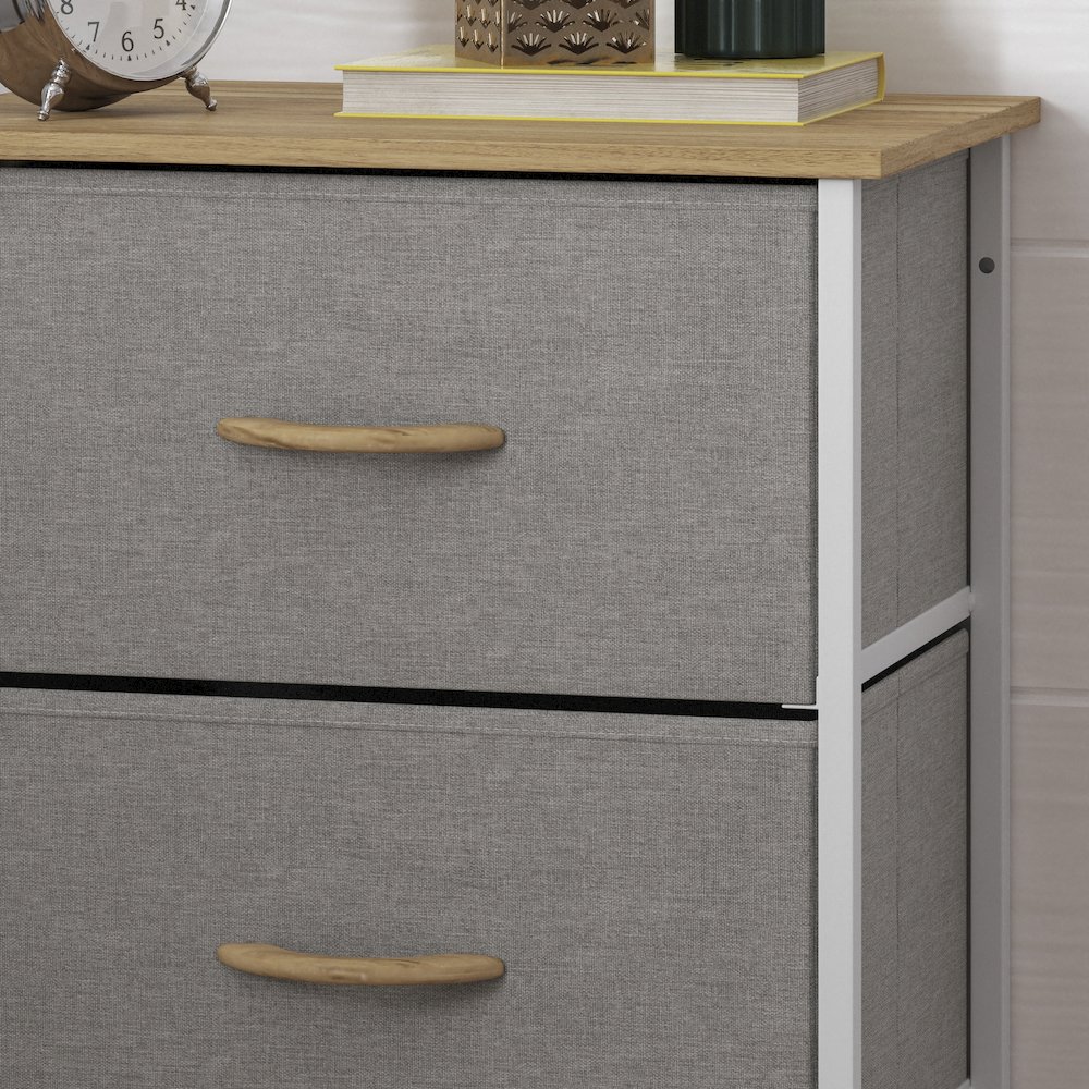 4 Drawer Dresser Storage Organizer, Beige Drawers/White Frame. Picture 7