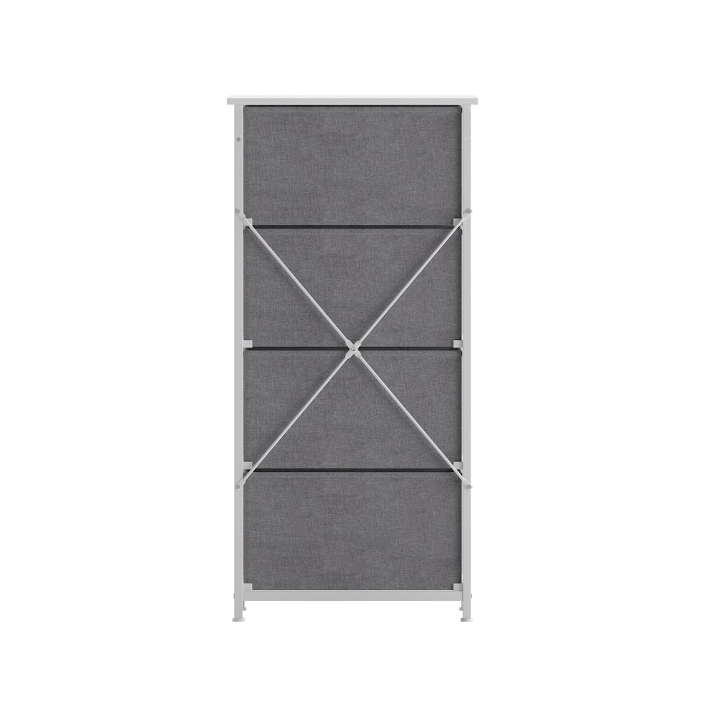 4 Drawer Dresser Storage Organizer, Gray Drawers/White Frame. Picture 8