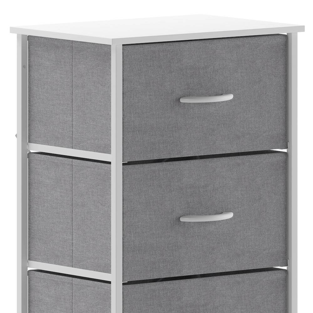 4 Drawer Dresser Storage Organizer, Gray Drawers/White Frame. Picture 9