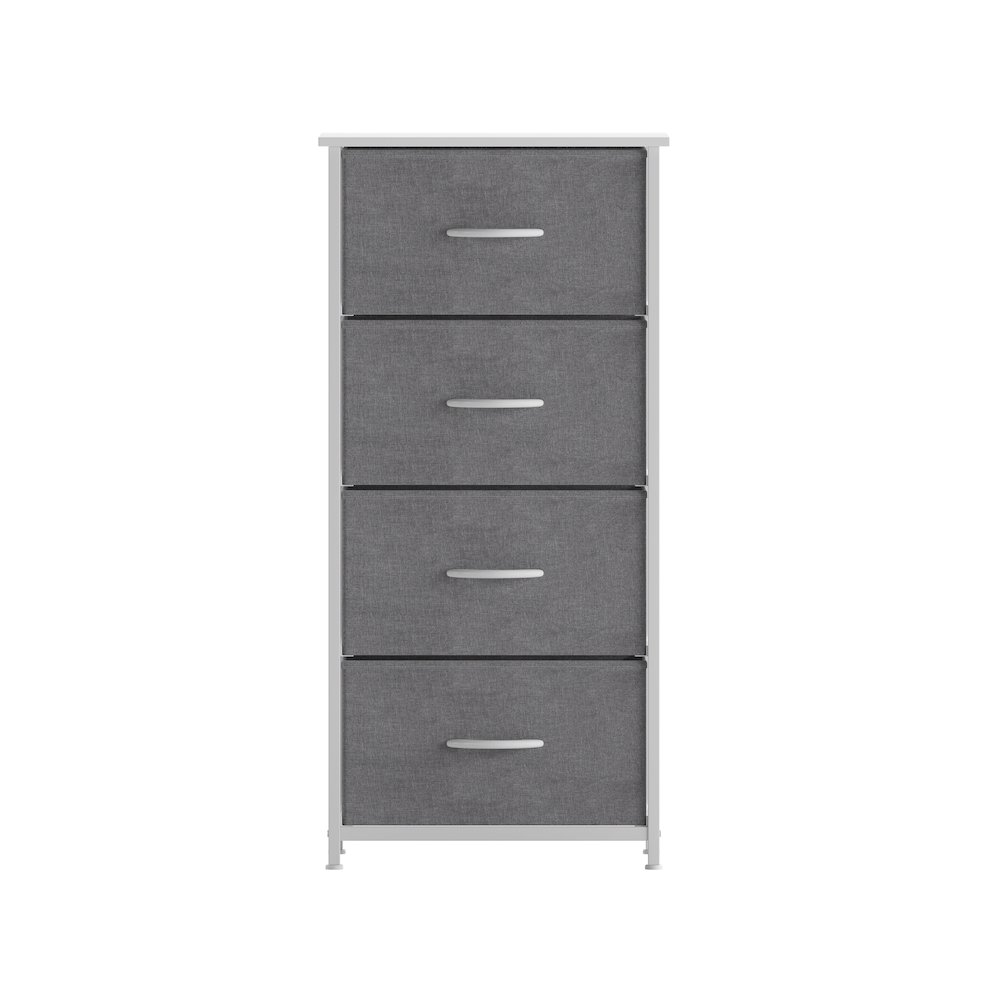 4 Drawer Dresser Storage Organizer, Gray Drawers/White Frame. Picture 11