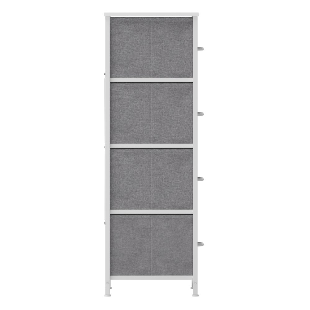 4 Drawer Dresser Storage Organizer, Gray Drawers/White Frame. Picture 10