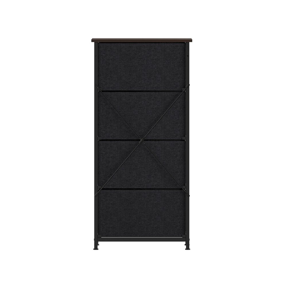4 Drawer Dresser Storage Organizer, Brown Drawers/Black Frame. Picture 8
