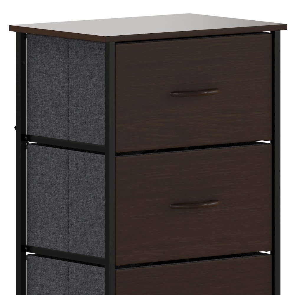 4 Drawer Dresser Storage Organizer, Brown Drawers/Black Frame. Picture 9