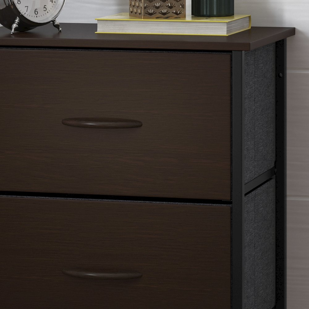 4 Drawer Dresser Storage Organizer, Brown Drawers/Black Frame. Picture 7