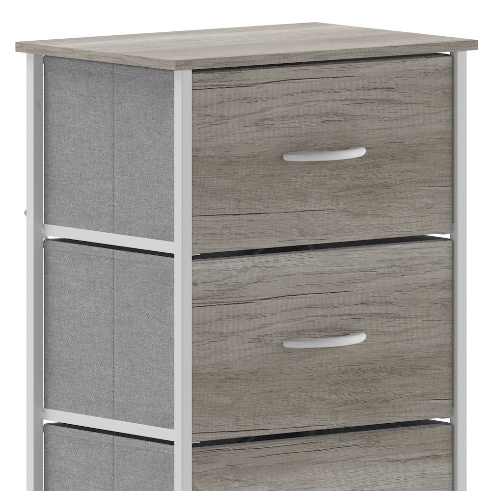 4 Drawer Dresser Storage Organizer, Light Natural Drawers/White Frame. Picture 9