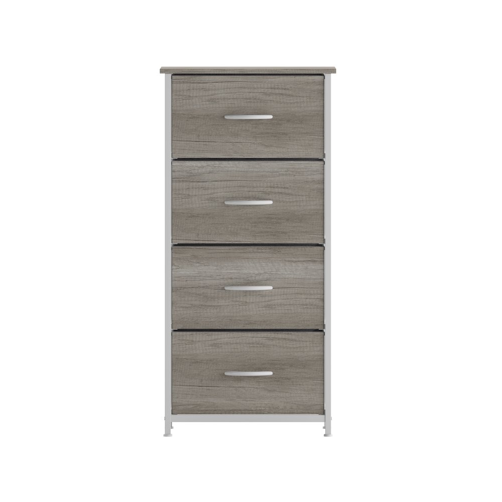 4 Drawer Dresser Storage Organizer, Light Natural Drawers/White Frame. Picture 11