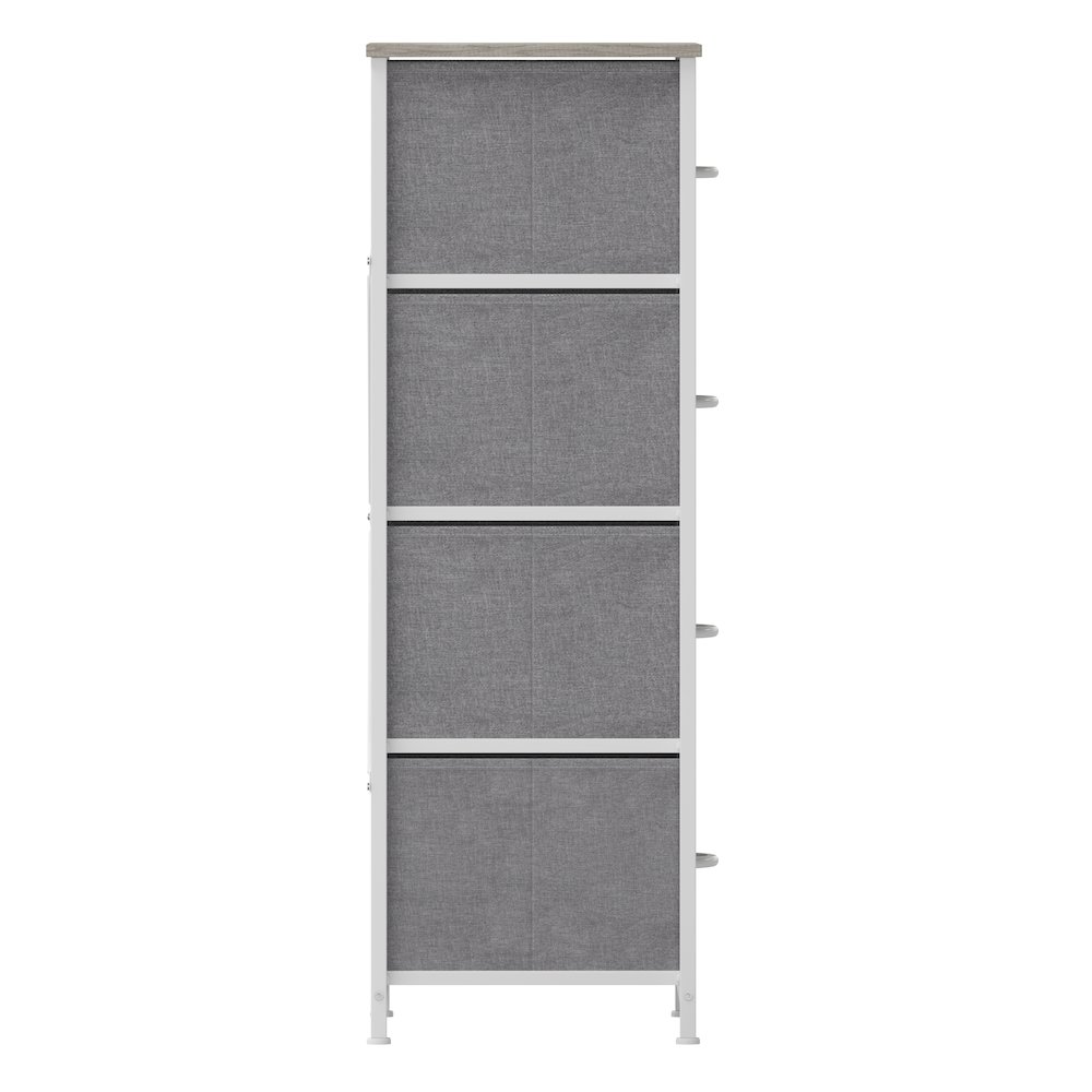 4 Drawer Dresser Storage Organizer, Light Natural Drawers/White Frame. Picture 10