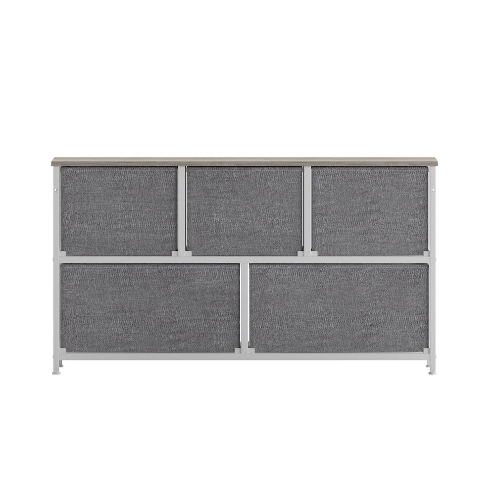 5 Drawer Dresser Storage Organizer, Light Natural Drawers/White Frame. Picture 8