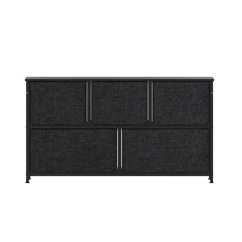 5 Drawer Dresser Storage Organizer, Black Drawers/Black Frame. Picture 8