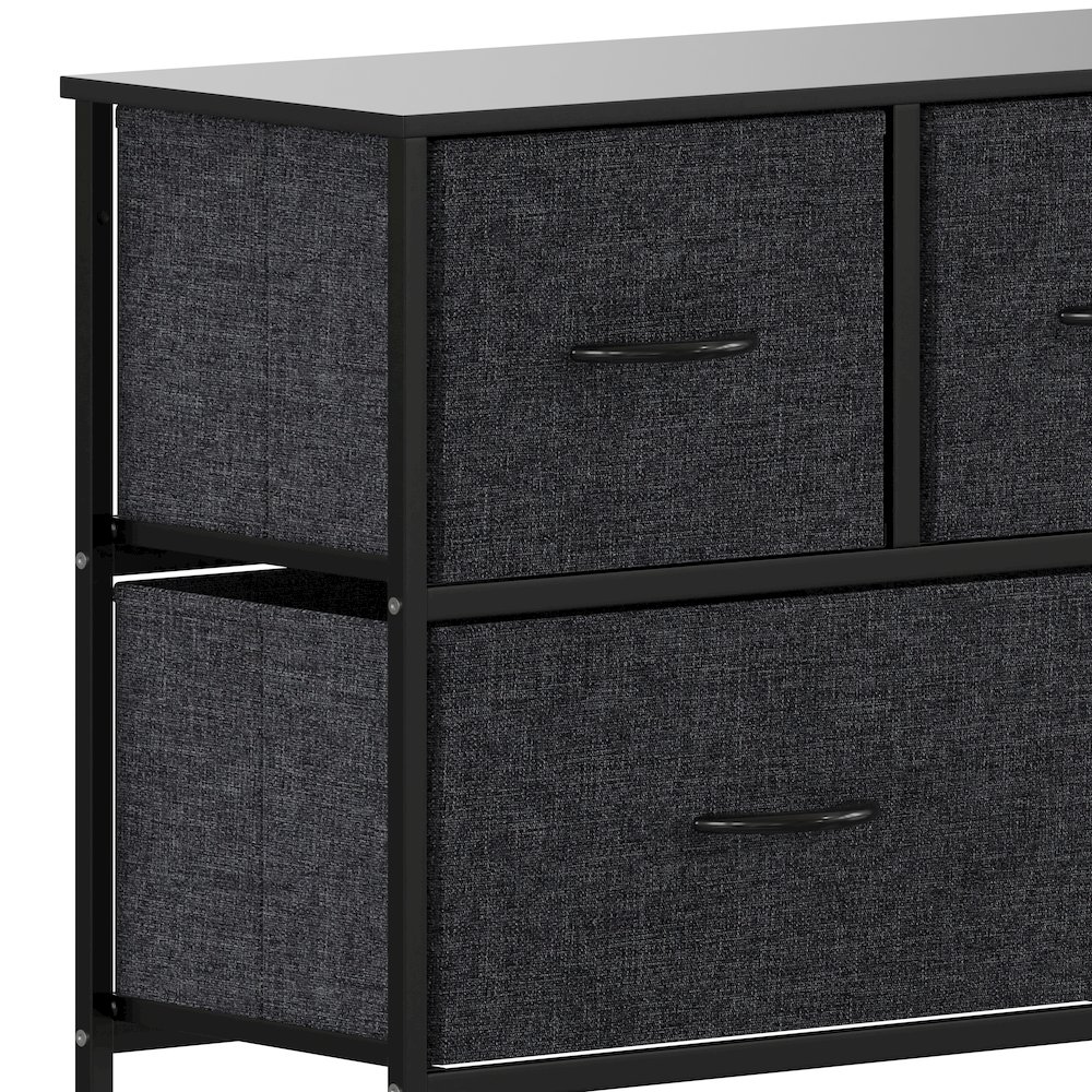 5 Drawer Dresser Storage Organizer, Black Drawers/Black Frame. Picture 9