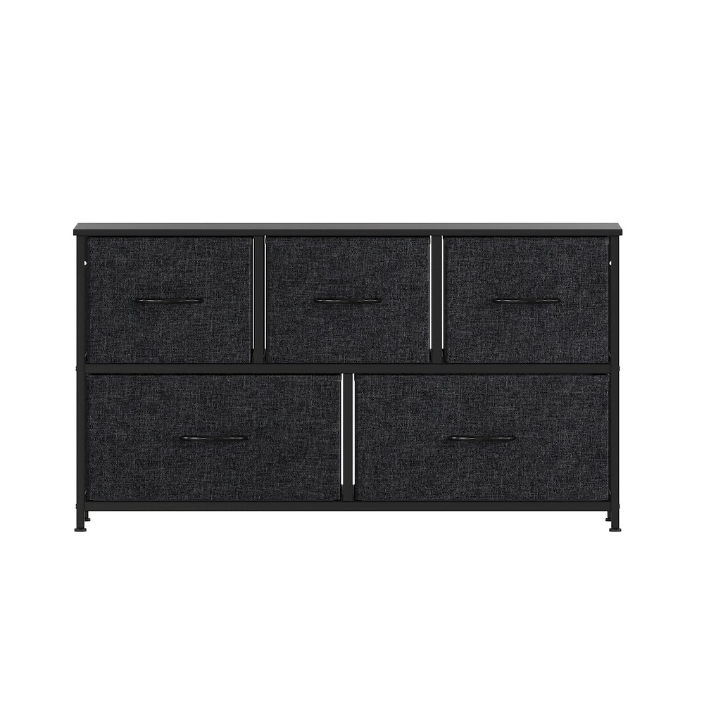 5 Drawer Dresser Storage Organizer, Black Drawers/Black Frame. Picture 11