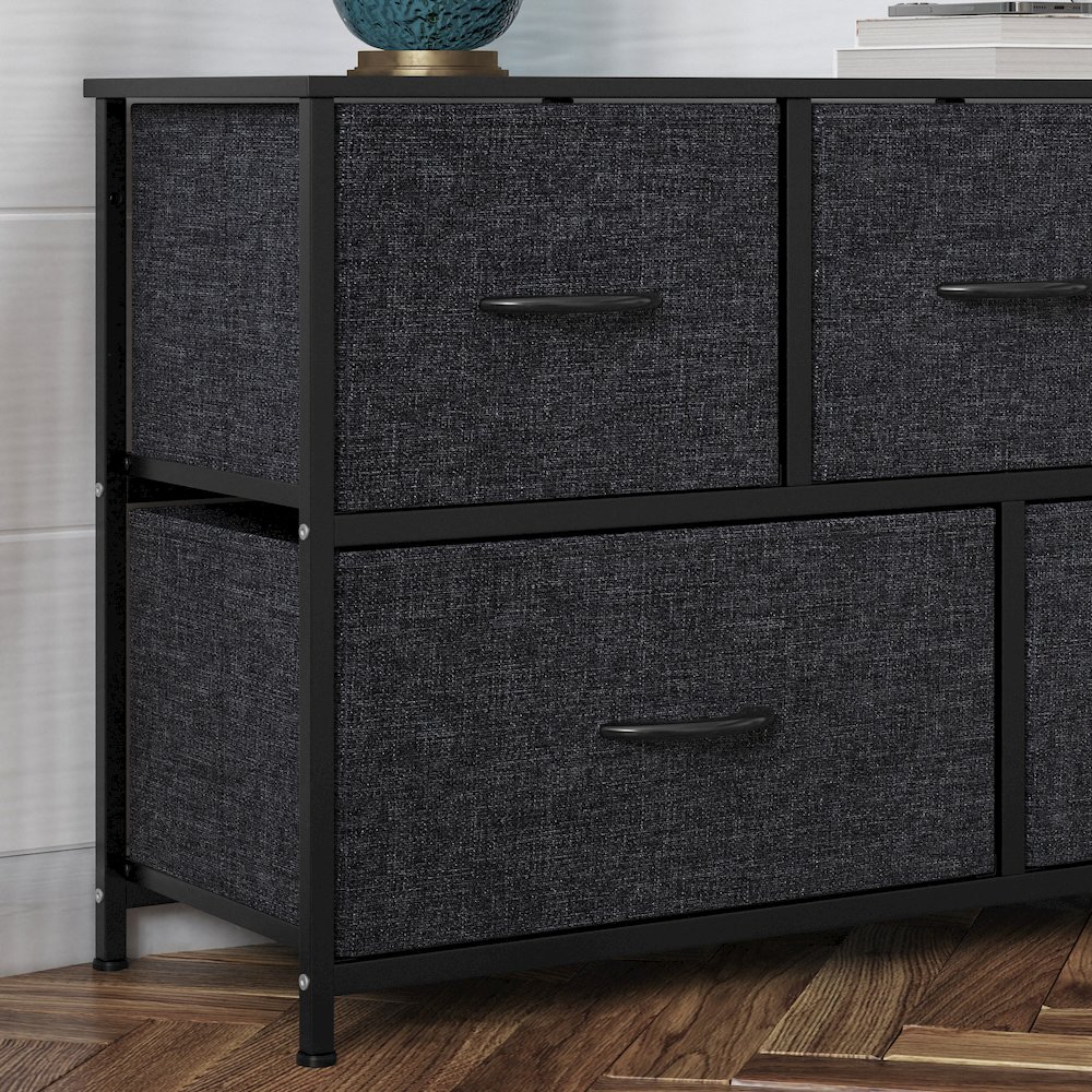 5 Drawer Dresser Storage Organizer, Black Drawers/Black Frame. Picture 7