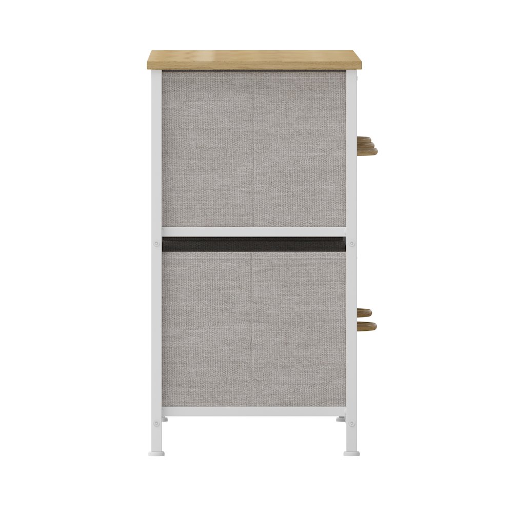 5 Drawer Dresser Storage Organizer, Beige Drawers/White Frame. Picture 10