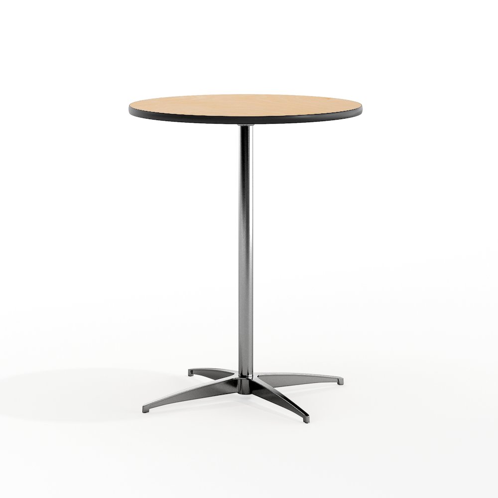 24'' Round Wood Cocktail Table with 30'' and 42'' Columns. Picture 1