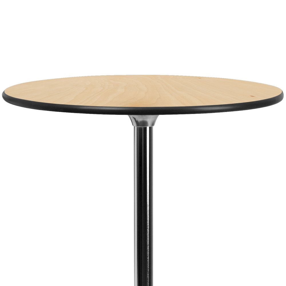 24'' Round Wood Cocktail Table with 30'' and 42'' Columns. Picture 12