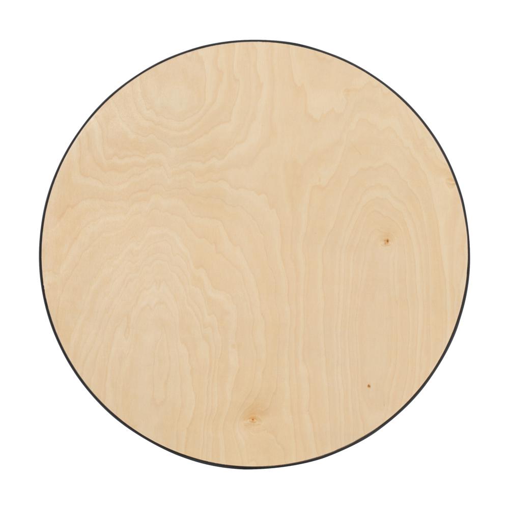 24'' Round Wood Cocktail Table with 30'' and 42'' Columns. Picture 4