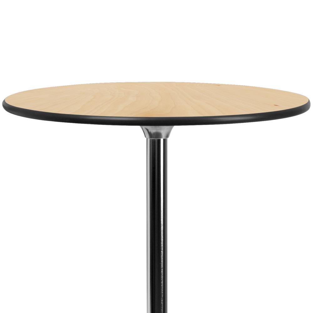 24'' Round Wood Cocktail Table with 30'' and 42'' Columns. Picture 6