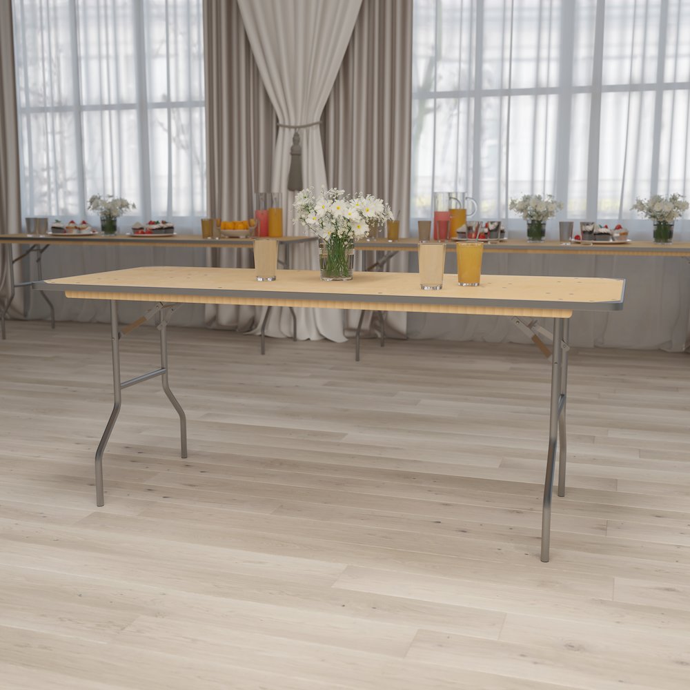 6-Foot HEAVY DUTY Birchwood Folding Banquet Table. Picture 2