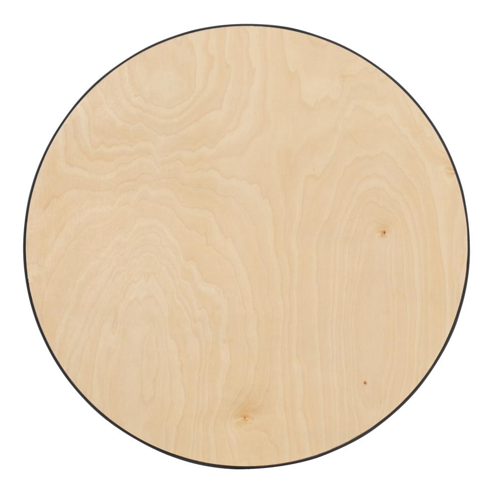 30'' Round Wood Cocktail Table with 30'' and 42'' Columns. Picture 4
