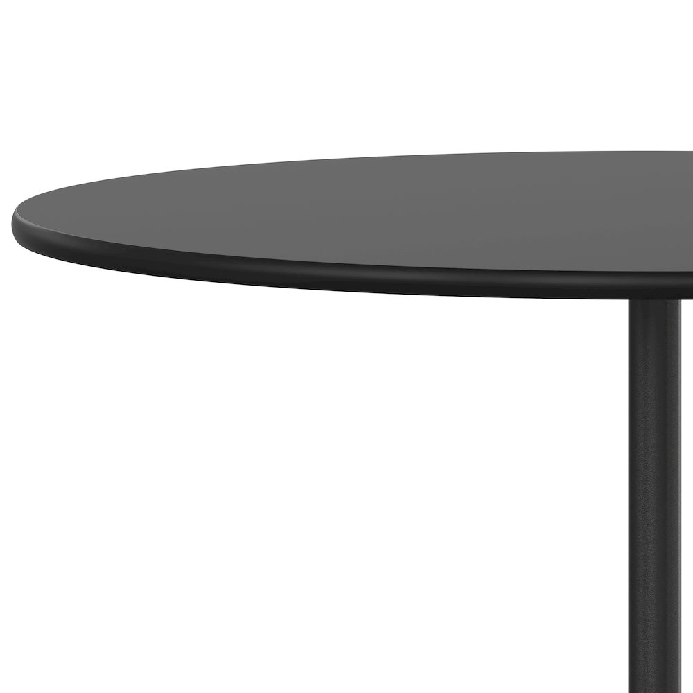 Lars 36'' Round Wood Cocktail Table with 30'' and 42'' Columns, Black. Picture 8