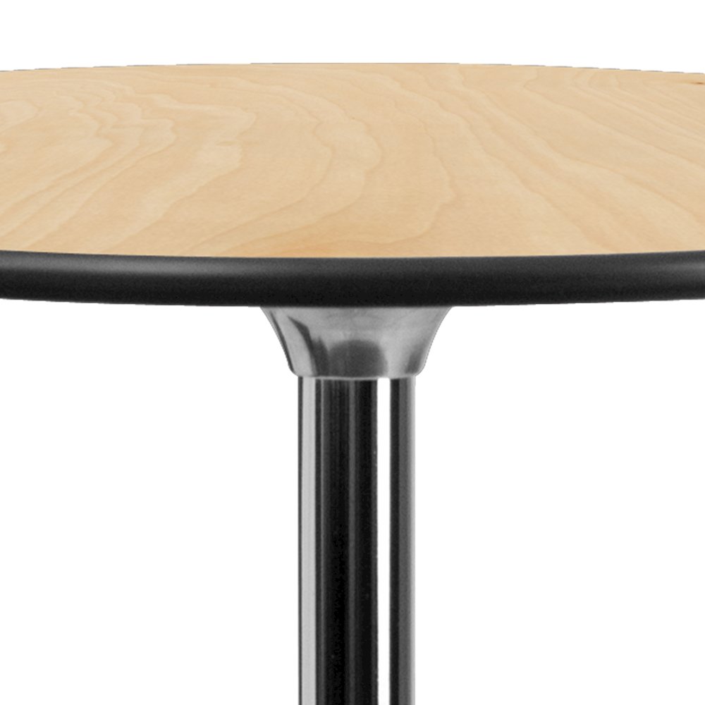 36'' Round Wood Cocktail Table with 30'' and 42'' Columns. Picture 9