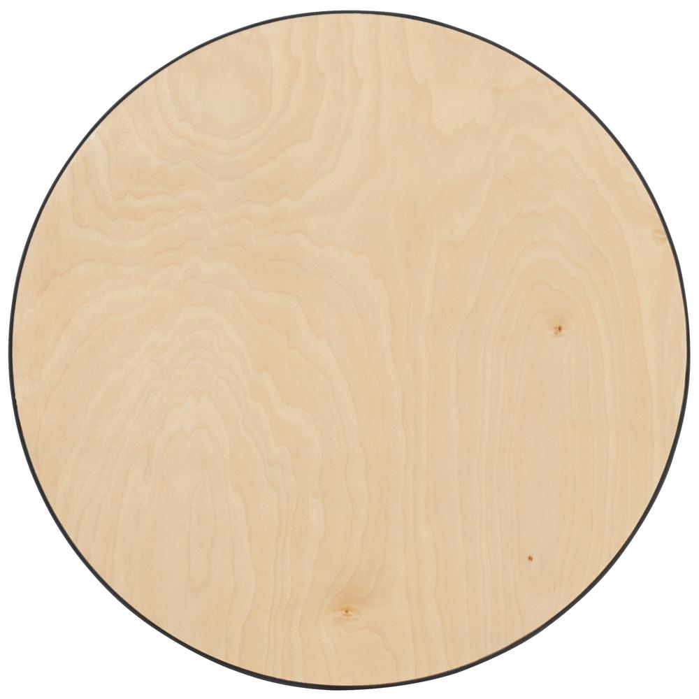 36'' Round Wood Cocktail Table with 30'' and 42'' Columns. Picture 4
