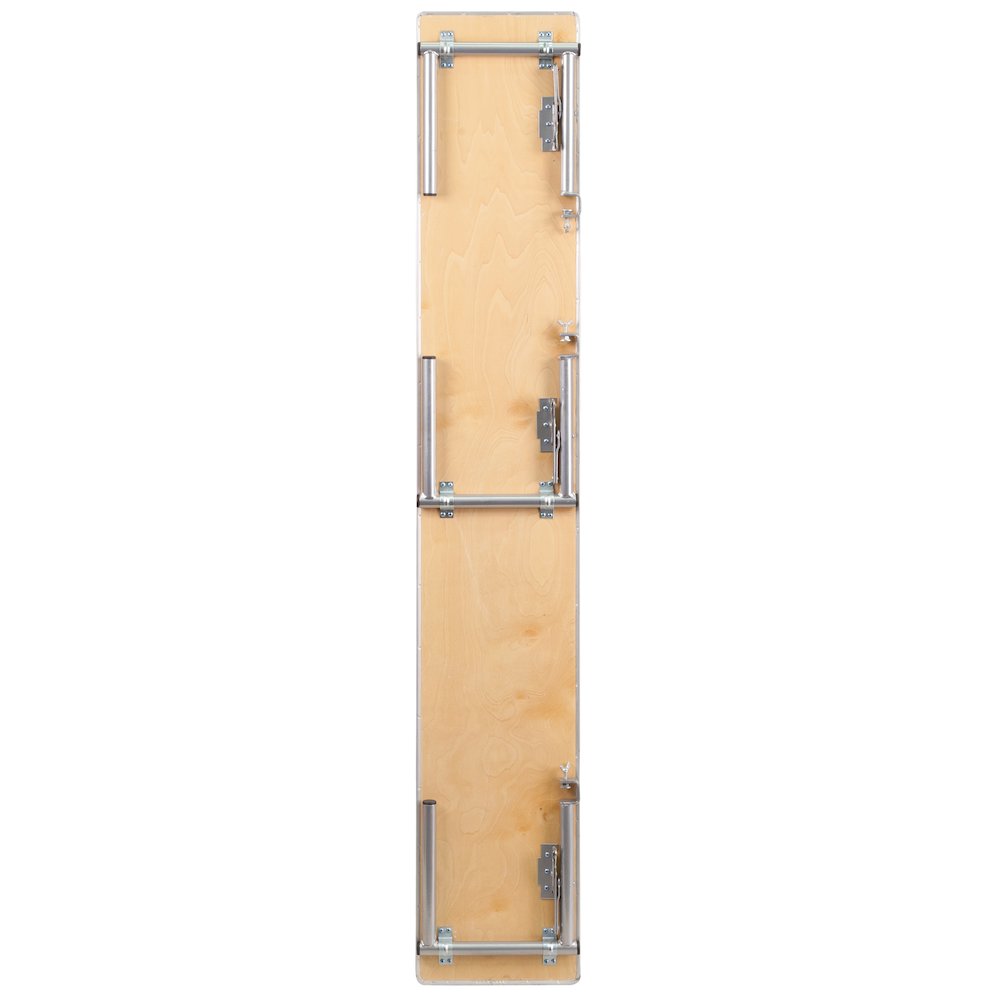 72'' x 12'' x 12'' Birchwood Bar Top Riser with Silver Legs. Picture 8