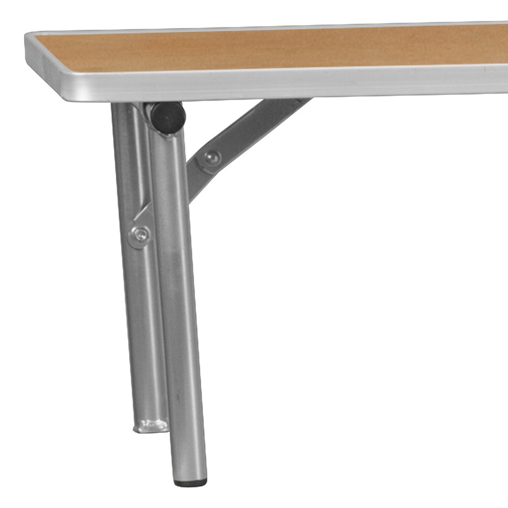 72'' x 12'' x 12'' Birchwood Bar Top Riser with Silver Legs. Picture 9
