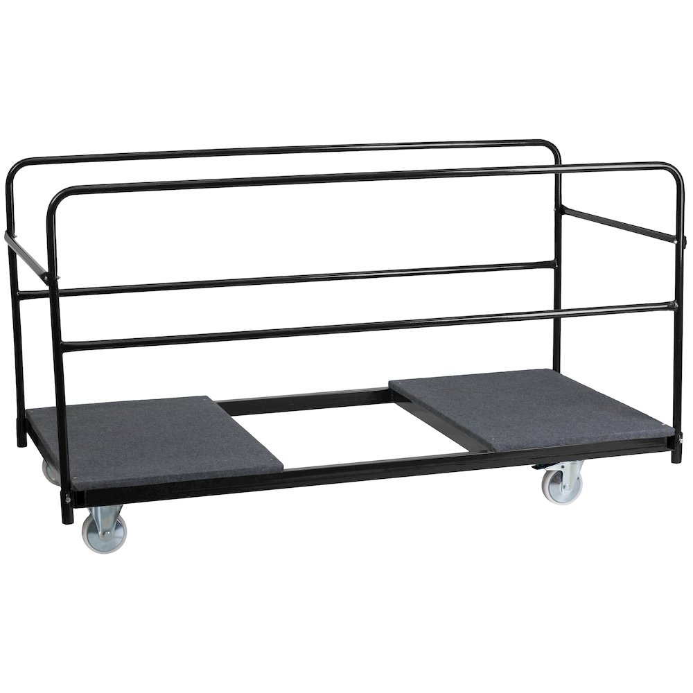 Folding Table Dolly with Carpeted Platform for Round Tables. Picture 1