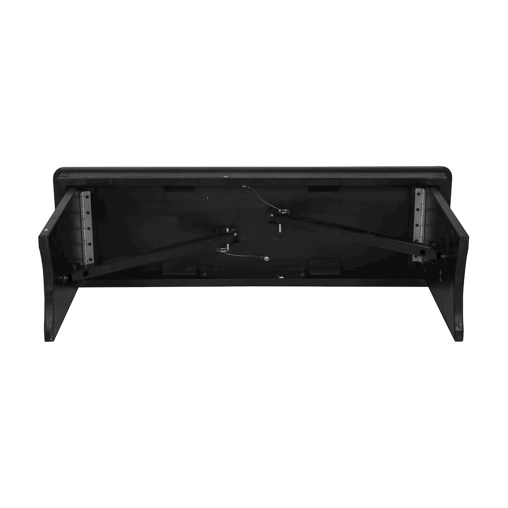 40" x 12" Black Wash Antique Solid Pine Farmhouse Folding Bench. Picture 18