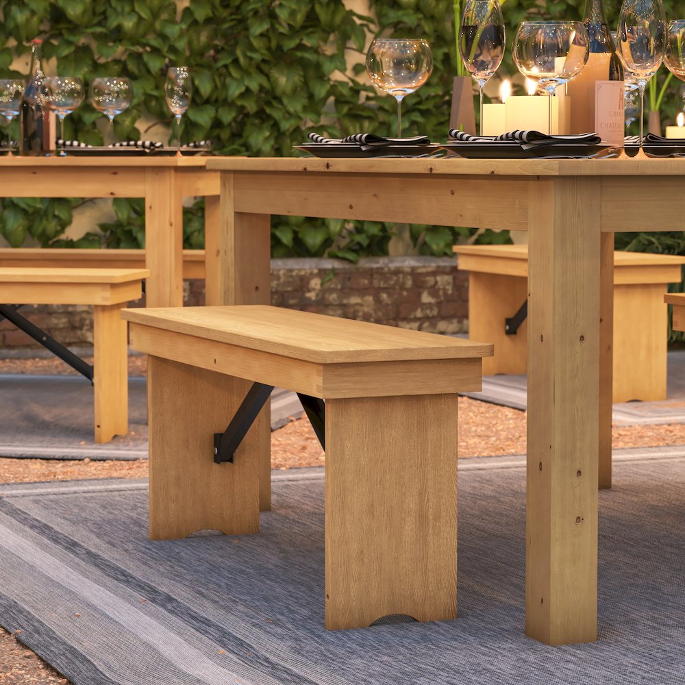 Rustic Style Farmhouse Bench. Picture 8