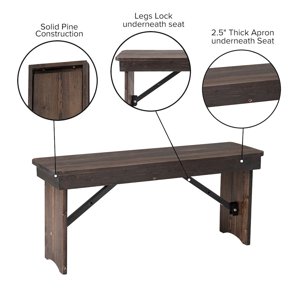 Rustic Style Farmhouse Bench. Picture 5