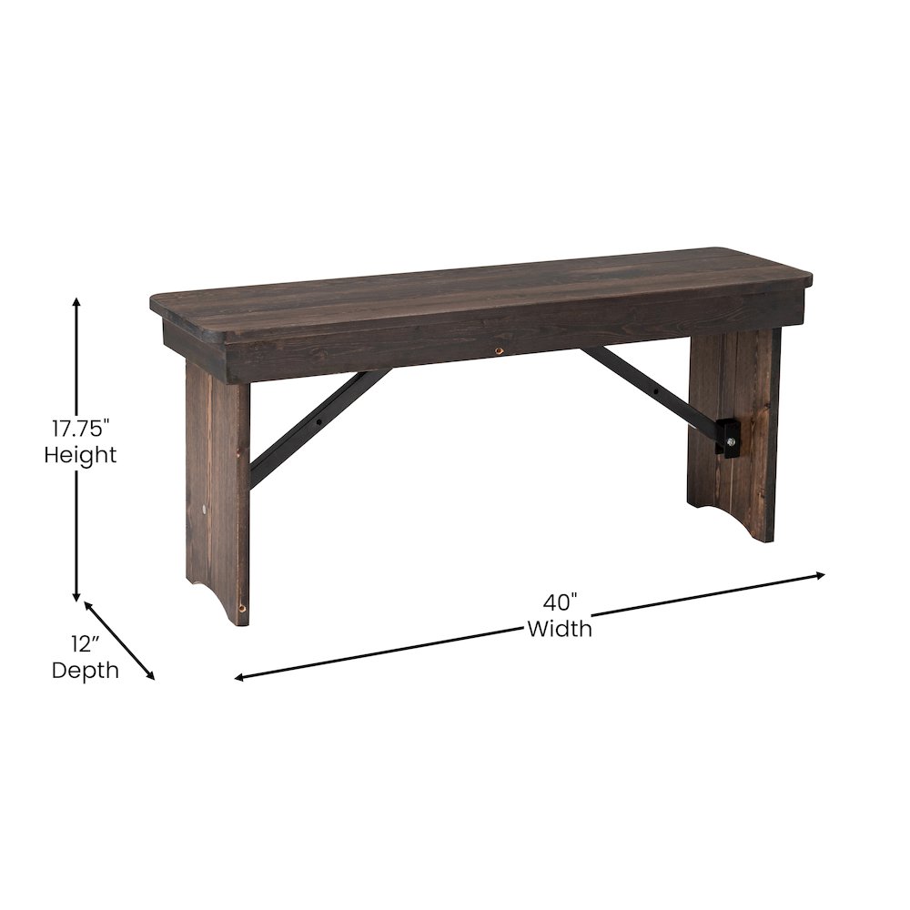Rustic Style Farmhouse Bench. Picture 6
