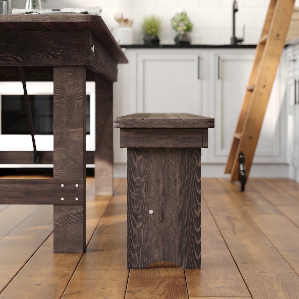 Rustic Style Farmhouse Bench. Picture 7